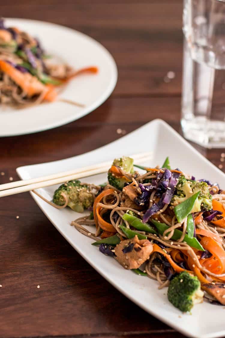 Soba Noodles with Honey Soy Chicken Savory Nothings