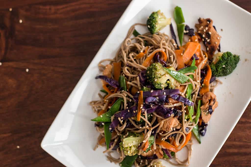 Soba Noodles with Honey Soy Chicken Savory Nothings