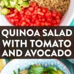 image collage for quinoa salad with text overlay