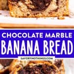 Chocolate Marble Banana Bread Image Pin