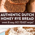 photo collage of dutch honey cake with text overlay