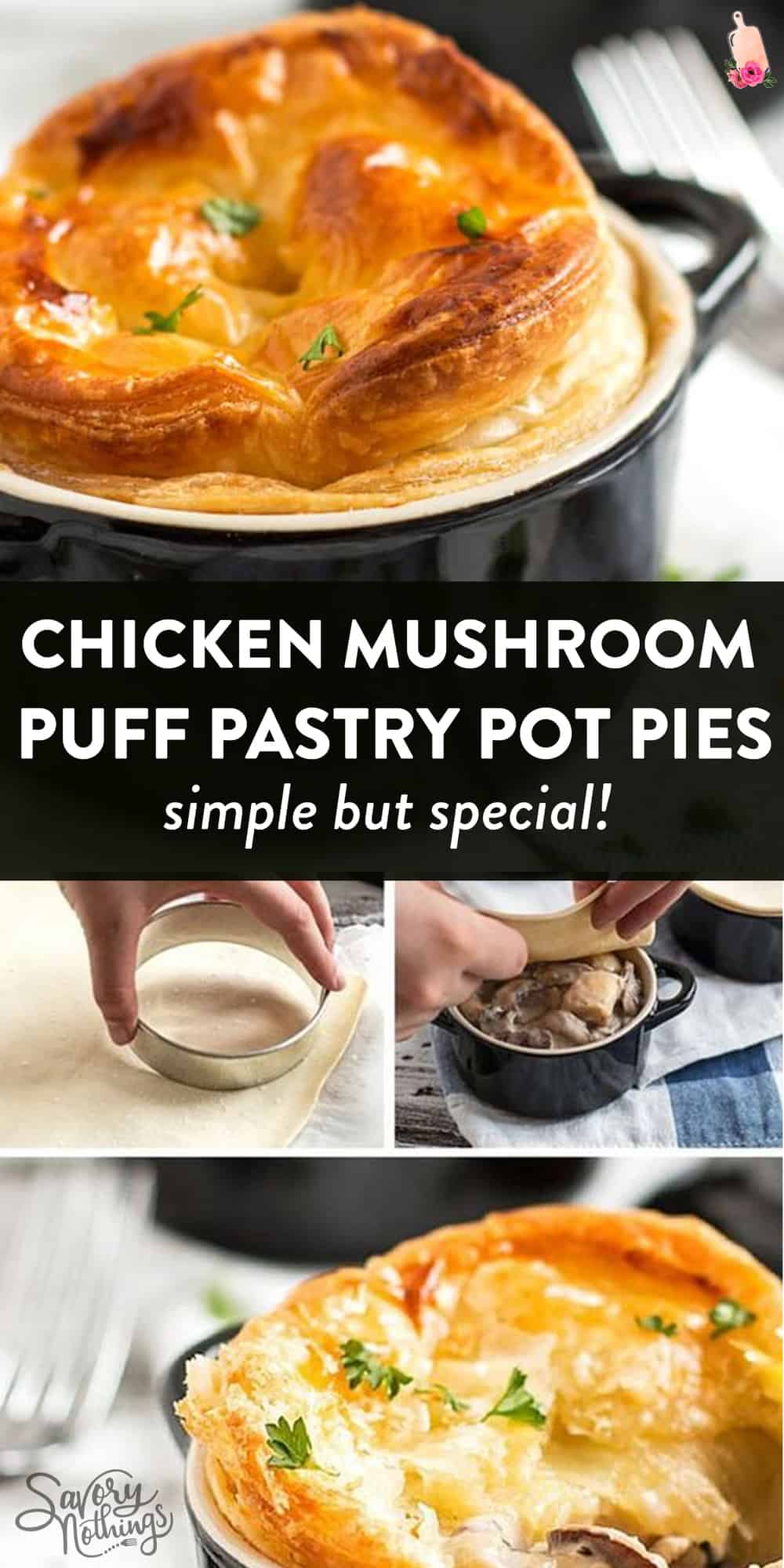 Mini Chicken Pot Pies with Mushrooms Easy Homemade Recipe