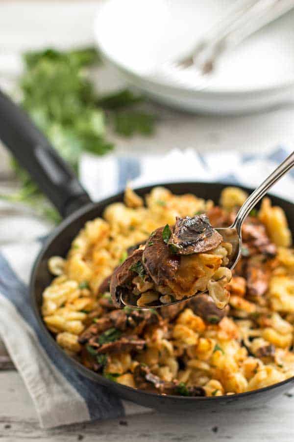 German Spaetzle with Mushroom Sauce Jägerspätzle