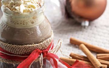 frontal view of gingerbread hot chocolate