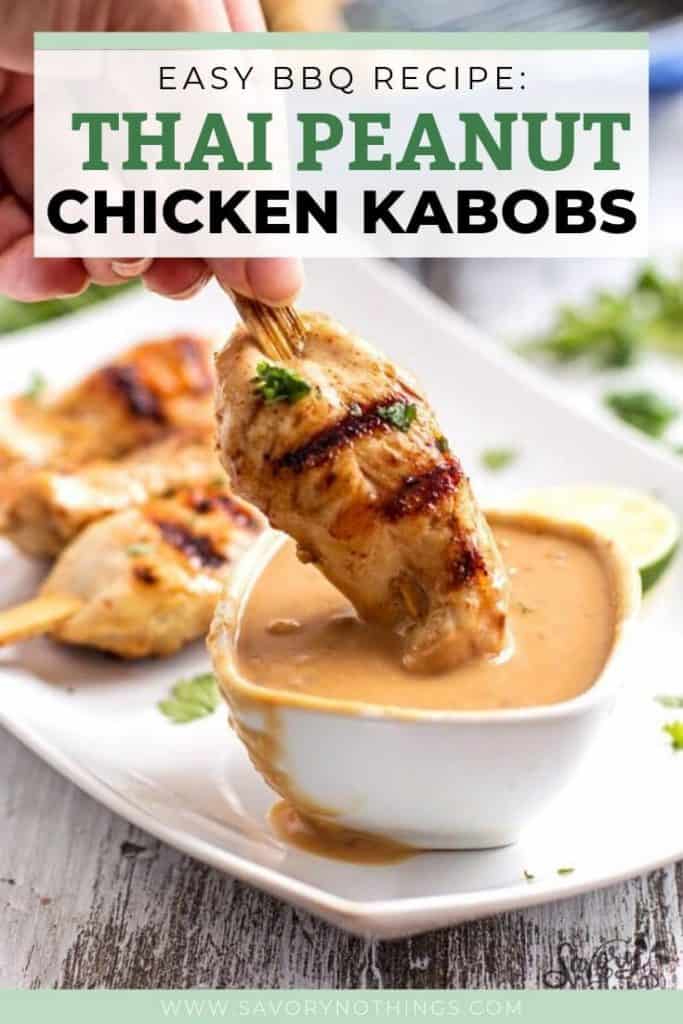 Thai Peanut Chicken Kabobs Pin 1