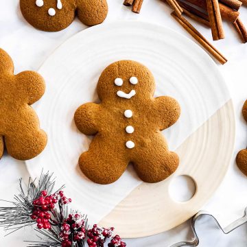 gingerbread man cookie on a platter
