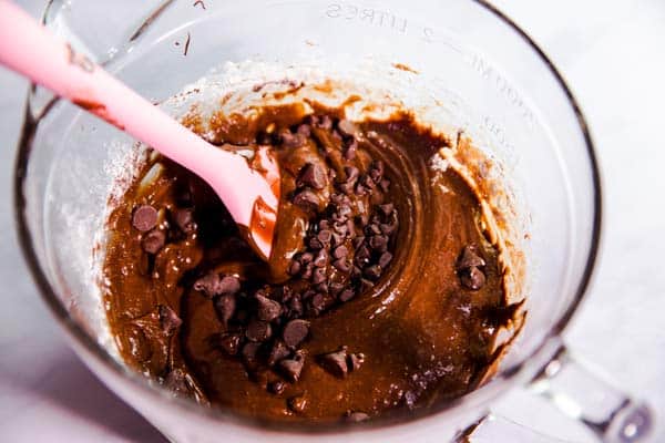 bowl with brownie cookie dough