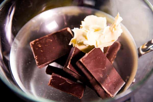 chocolate and butter in a bowl