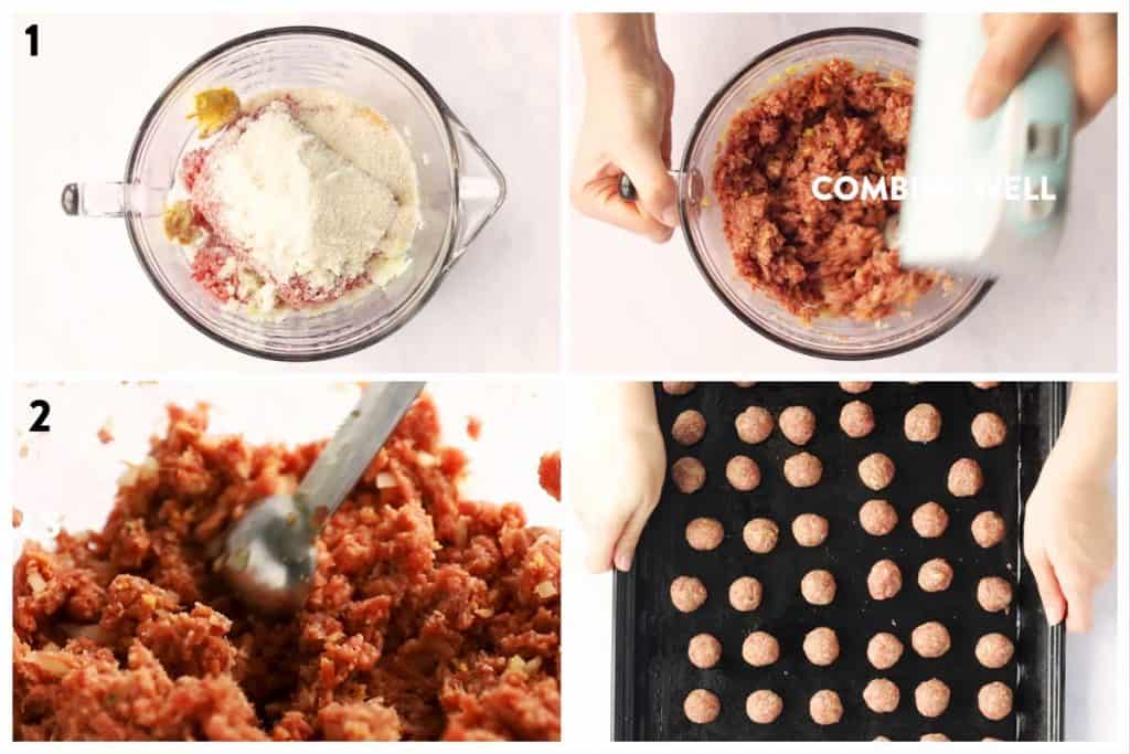 photo collage to show how to make meatballs from scratch