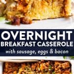 Overnight Sausage Breakfast Casserole with Sausage Pin 1