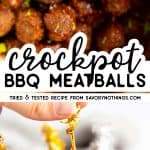 Slow Cooker BBQ Meatballs Image Pin