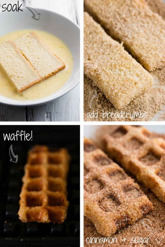 step by step photos to make french toast waffles