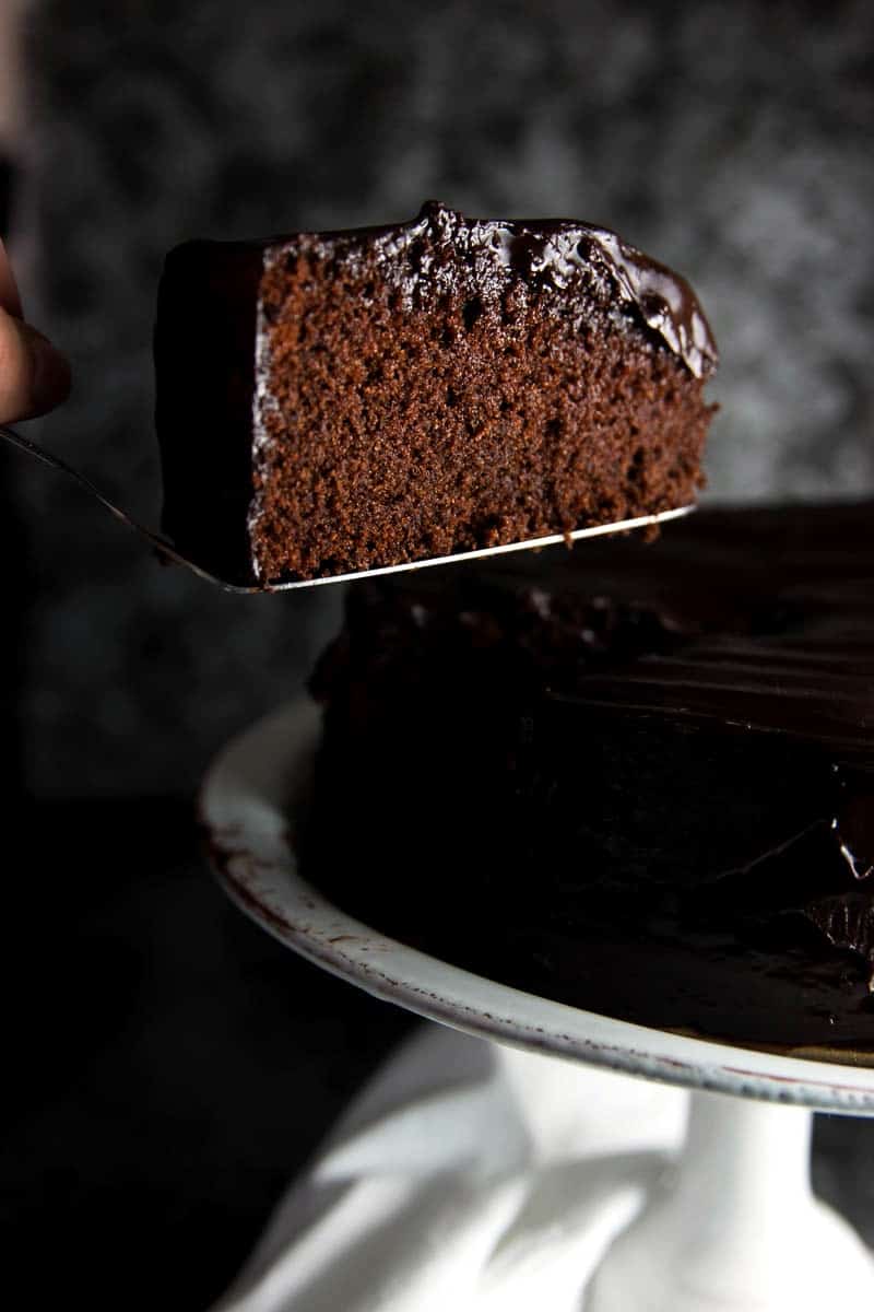 sever of chocolate honey cake on cake lifter  Very best Ever Chocolate Honey Cake Easiest Ever Chocolate Honey Cake Recipe 11