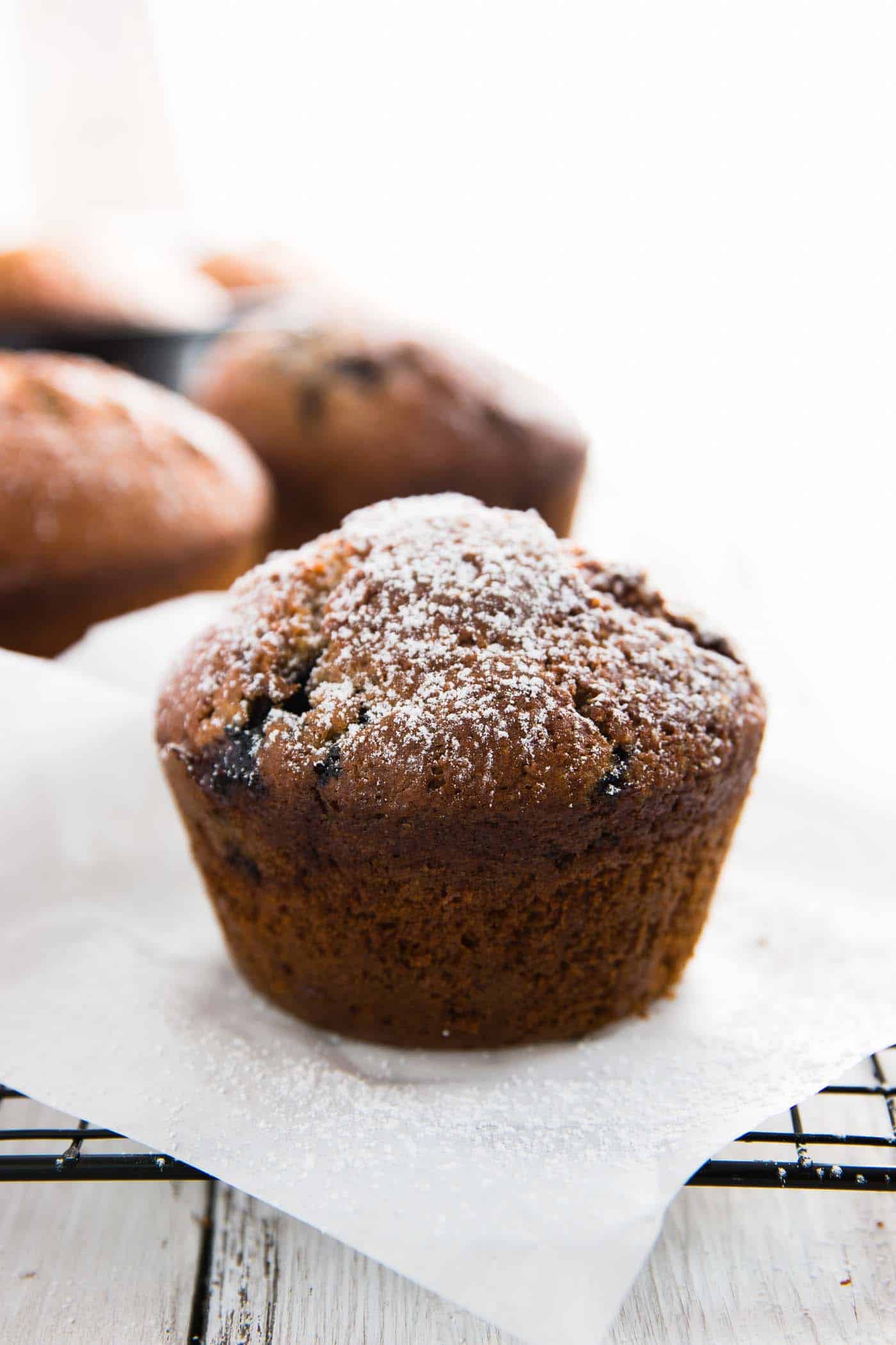 muffin sitting on a cooling rack