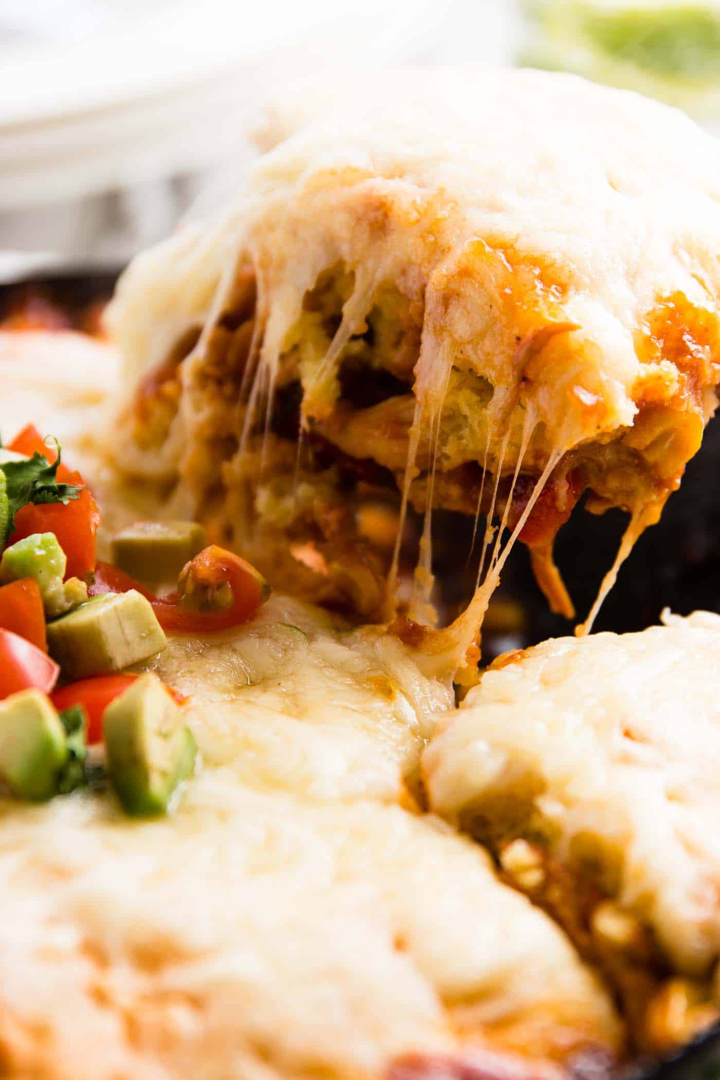 close up photo of cheesy tamale pie