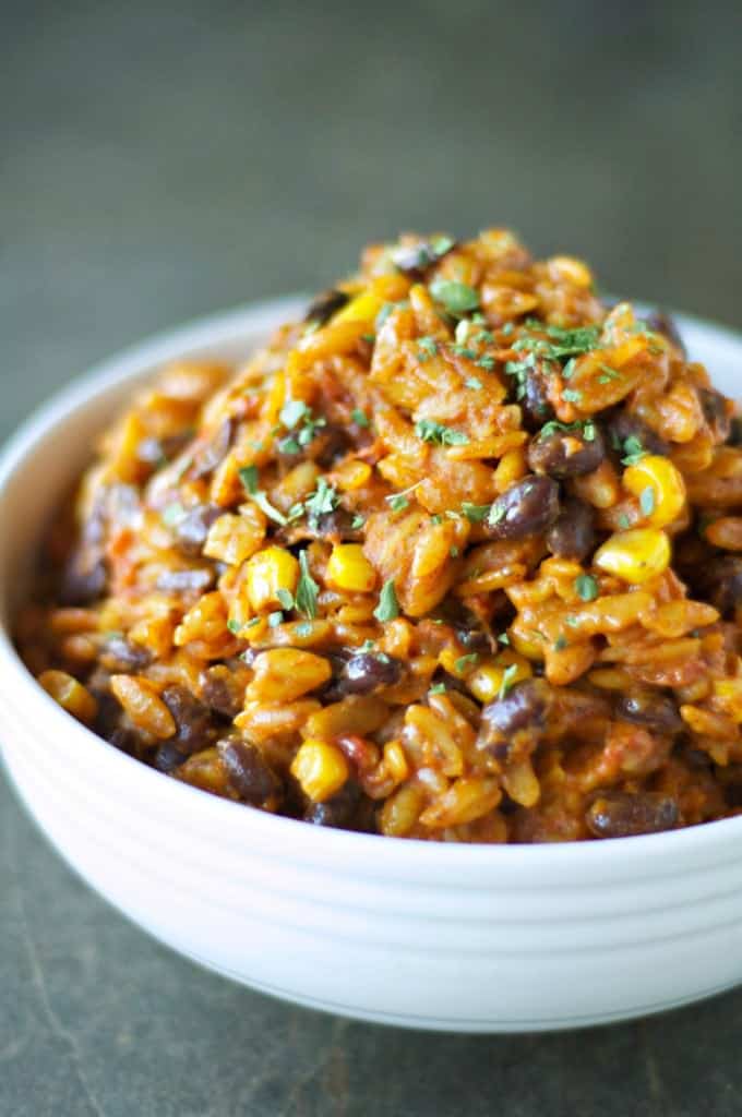 enchilada pasta in white bowl