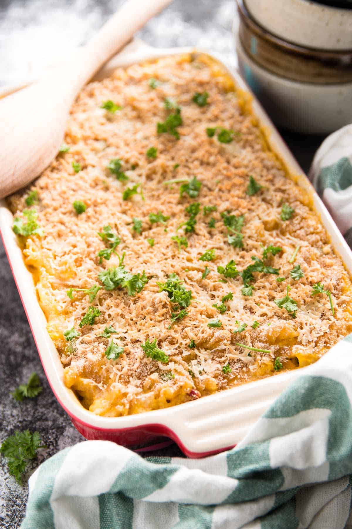 Healthy Butternut Squash Mac and Cheese with Bacon Savory Nothings