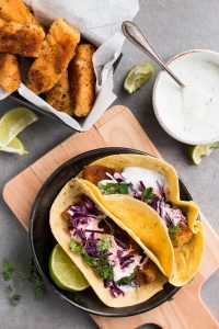Baja Fish Tacos with Creamy Cilantro Lime Slaw | Savory ...