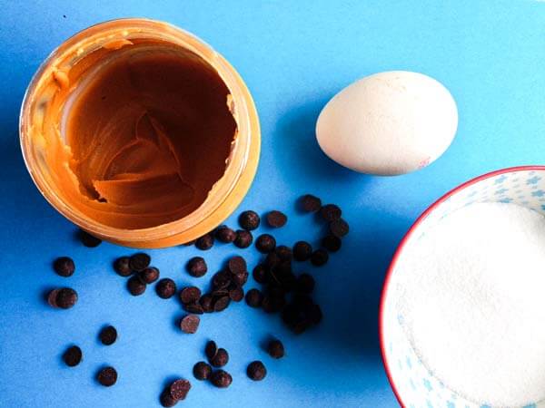 Ingredients for 4 Ingredient Chocolate Chip Peanut Butter Cookies