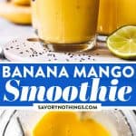 Banana Mango Smoothie Image Pin