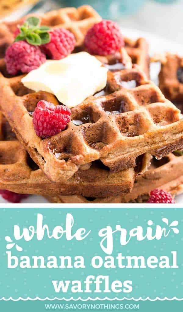 Banana Oatmeal Waffles {Made Healthier}