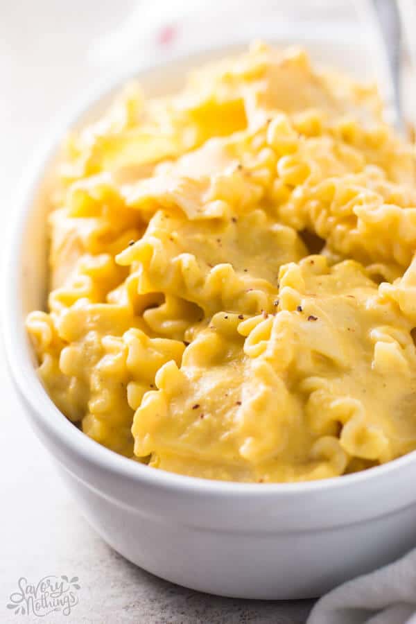 close up photo of butternut squash pasta