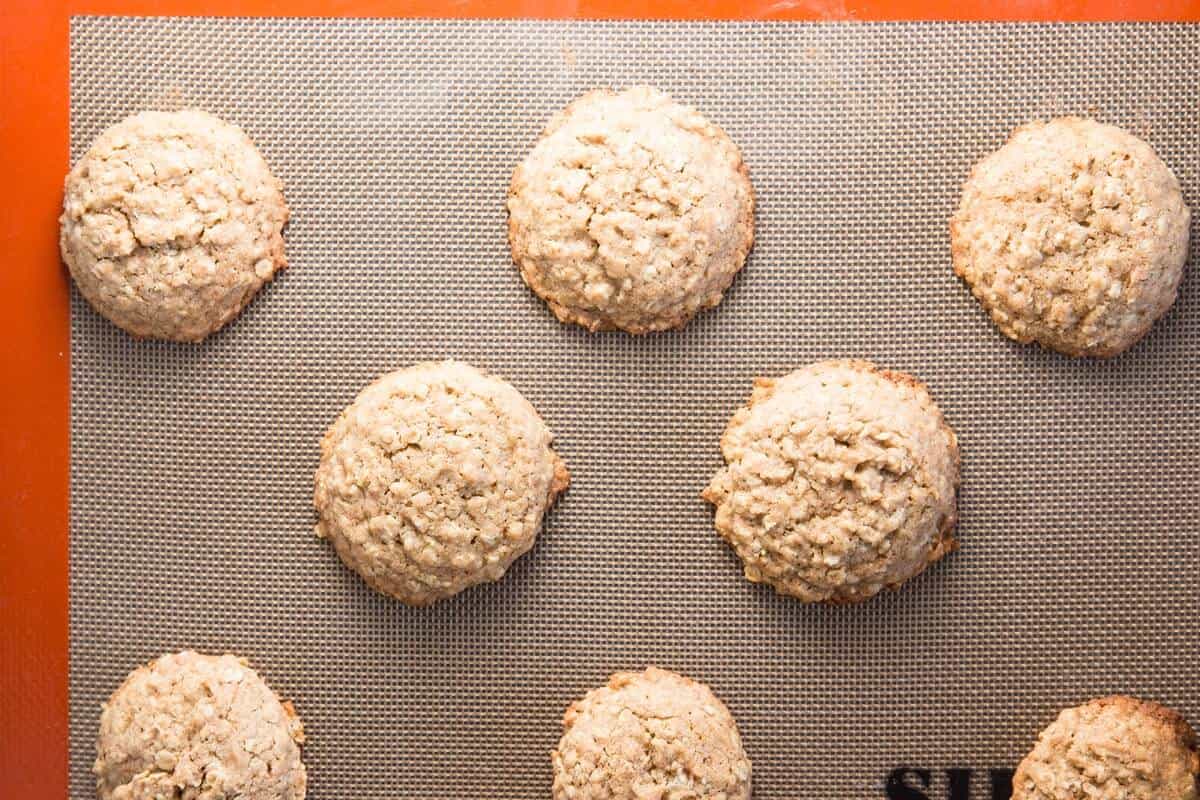 oatmeal cookies fresh out of the oven