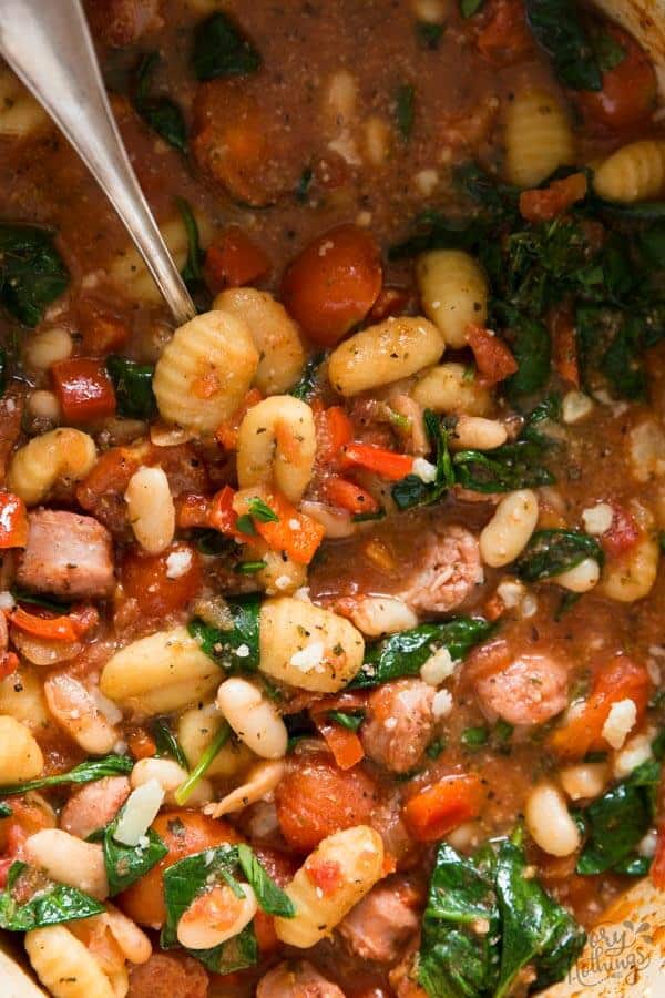 close up photo of one pot gnocchi