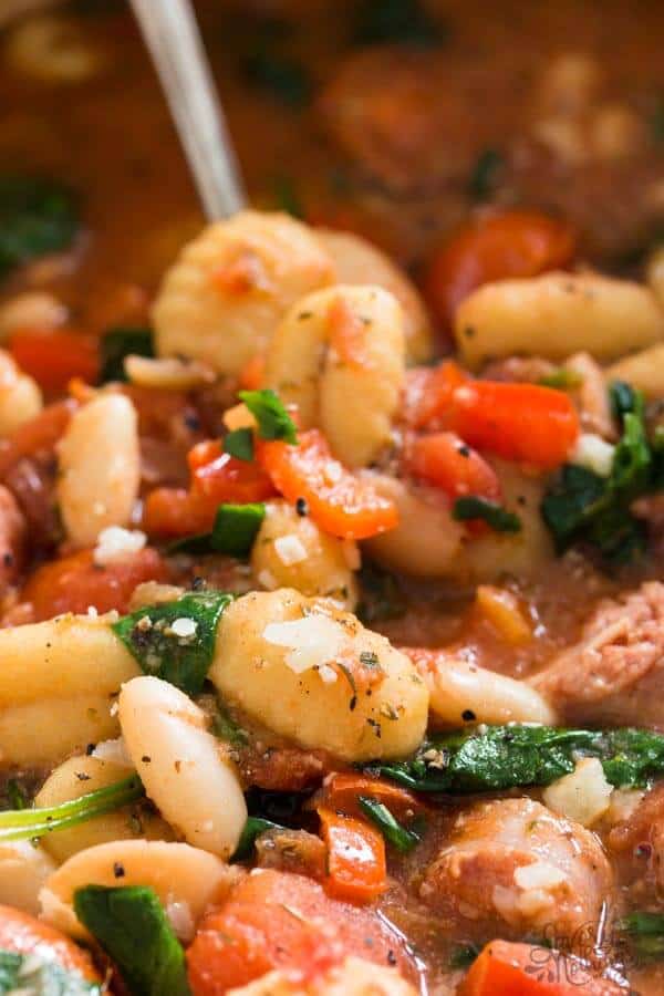 One Pot Tuscan White Bean and Sausage Gnocchi Recipe