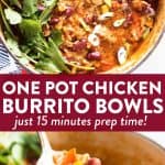 chicken burrito bowl photo collage