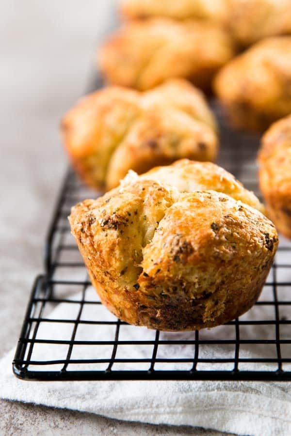 savory monkey breads on cooling rack