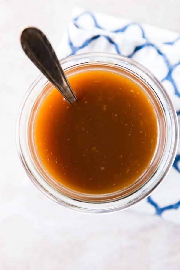 Homemade Teriyaki Sauce in a glass jar