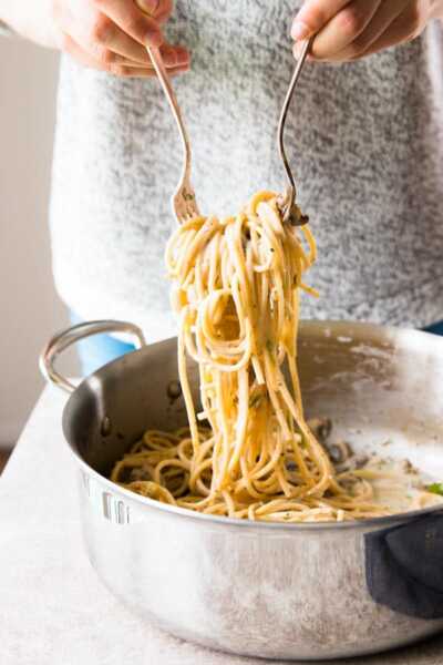 One Pot Garlic Butter Parmesan Mushroom Pasta | Savory Nothings