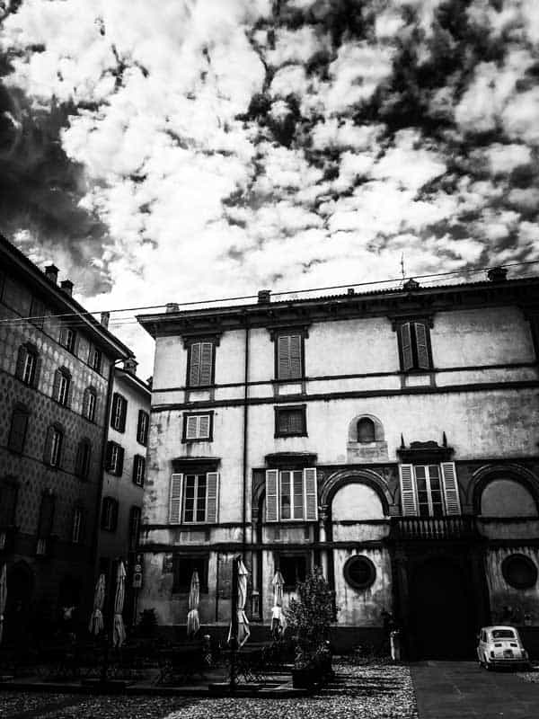 old house in black and white