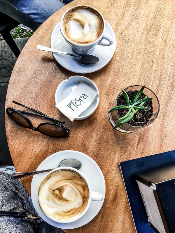 Cappuccino on wooden table