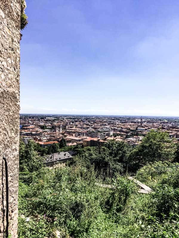 View over Citta Bassa from Citta Alta, Bergamo (Italy)