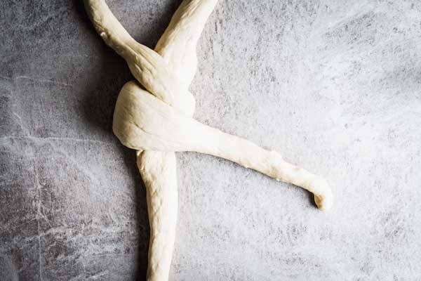 Braiding challah or Swiss Zopf.