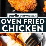 Garlic Parmesan Oven Fried Chicken Recipe Image Pin