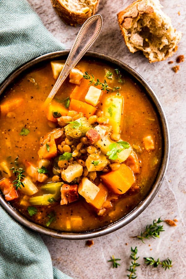 Pressure Cooker Lentil Soup - 30 Minute Meal | Savory Nothings