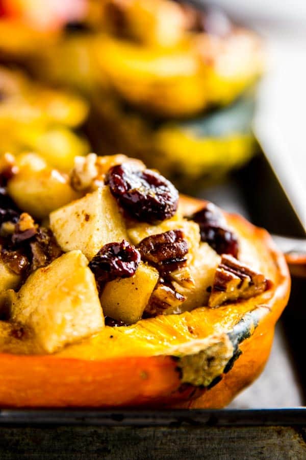 Cranberry Apple Stuffed Acorn Squash Recipe Savory Nothings