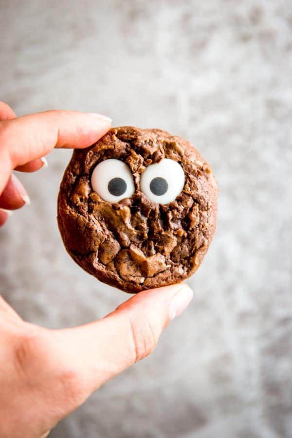 Make some cute monster cookies for Halloween this year! They are SO easy to make, your kids will love helping!