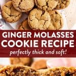 Soft Ginger Molasses Cookies Pin 1