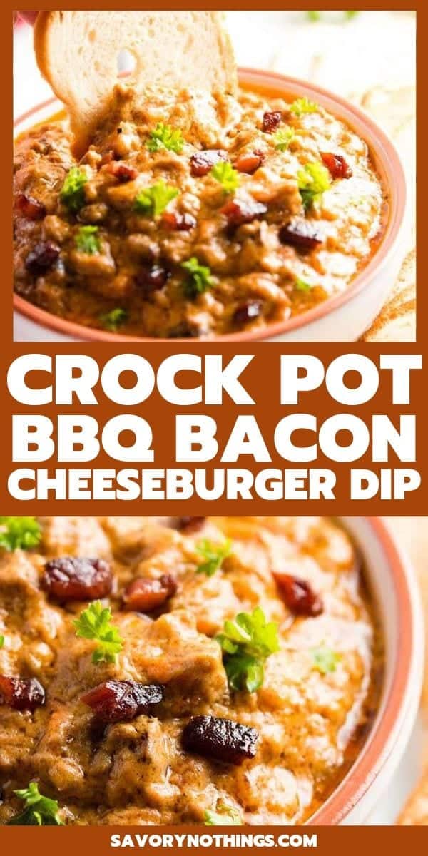 Crock Pot BBQ Bacon Cheeseburger Dip