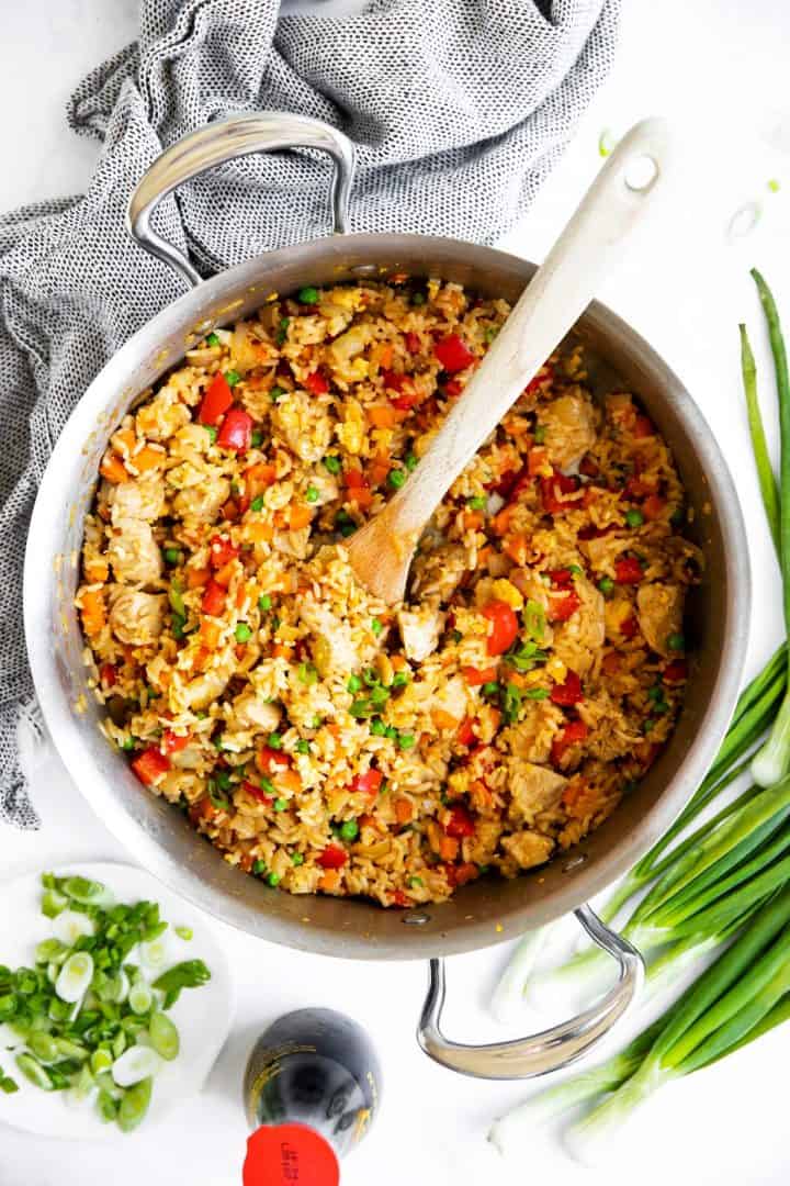 Easy Chicken Fried Rice Recipe - Savory Nothings