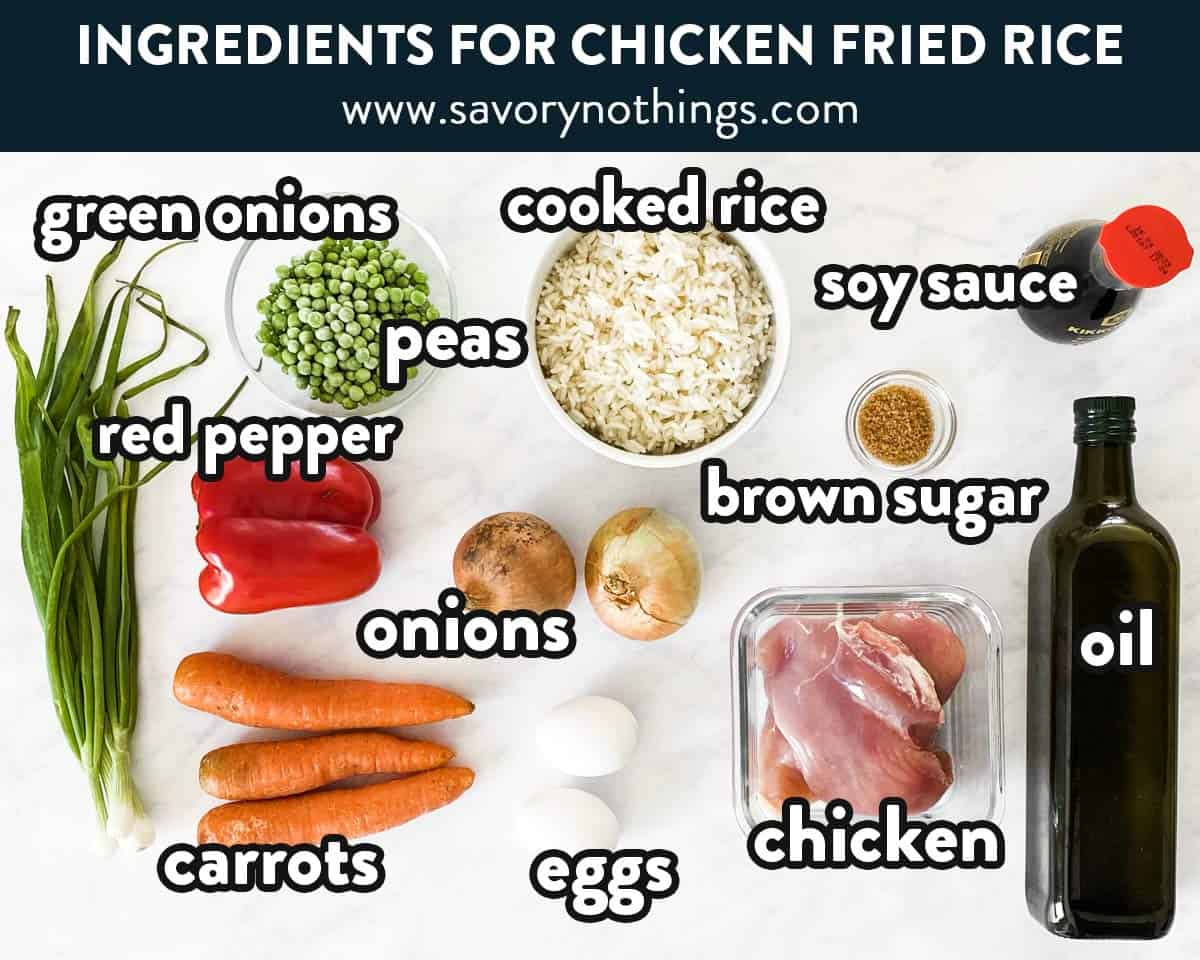 ingredients for chicken fried rice