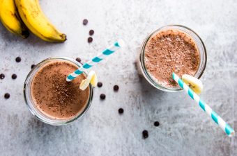 Horizontal image for Chocolate Peanut Butter Banana Smoothie