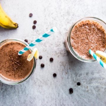 Horizontal image for Chocolate Peanut Butter Banana Smoothie