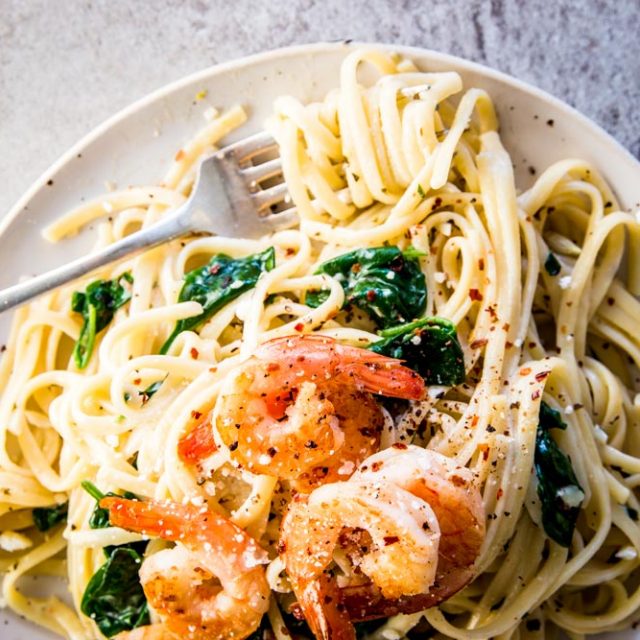 Garlic Butter Shrimp Pasta - Savory Nothings