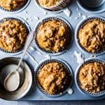 Healthy carrot muffins in a muffin tin.