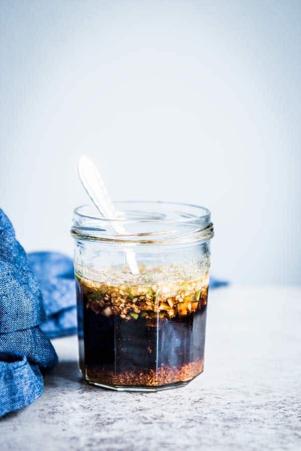 koren BBQ Sauce before cooking, in a glass jar.